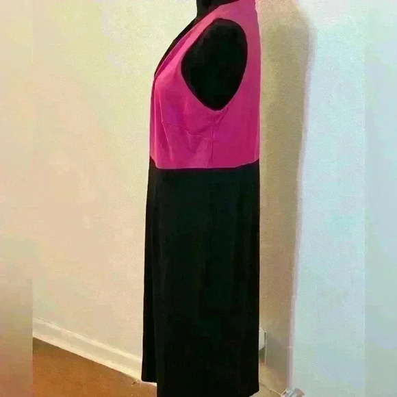 Lane Bryant Pink/Black/Red Colorblock Sleeveless Midi Dress - Picture 2 of 6